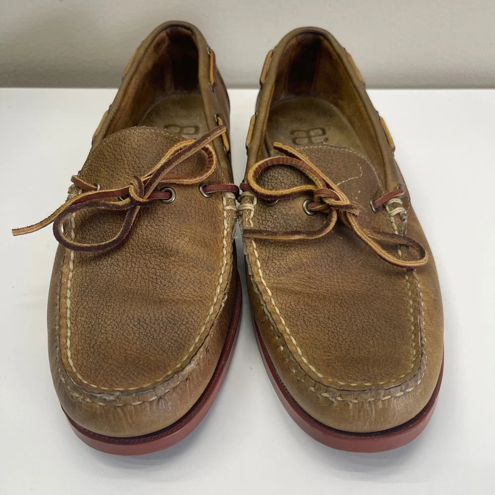 Allen Edmonds Northland Boat Shoes Mens 11 D Brown Leather Slip On Loafer Mocs